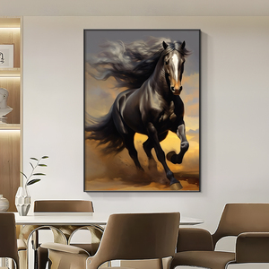 Hiện đại bán buôn tùy chỉnh HD <span class=keywords><strong>in</strong></span> ấn động vật Ngựa bức tranh Đèn trang trí nội thất <span class=keywords><strong>LED</strong></span> Đèn wallart pha lê sứ sơn - Product Image 3