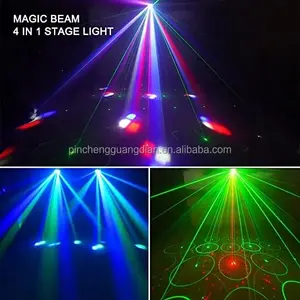4In1 Laser Running Butterfly Lamp Patterns Strobe Dynamic Led Party Light Dmx512 Remote Control Voice Control Led Laser Light