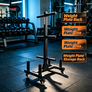 PILOTSPORTS <strong>Weight</strong> Plate <strong>Tree</strong> With Casters Commercial Gym <strong>Weight</strong> Plate Storage Rack Steel Strength Training <strong>Weight</strong> Plate Stand - Product Image 1