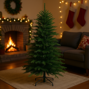 Árbol de Navidad Artificial de 4 Pies, Verde, Completo, Material de PVC, Bisagras Metálicas, Base, Decoración Interior para el Hogar, Oficina, Fiestas - Product Image 2