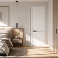 Porte de chambre en mélamine avec surface résistante à l'humidité et à la décoloration pour dortoirs et hôtels – Vente en gros