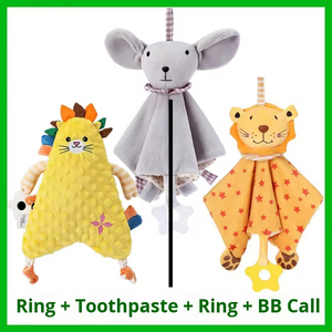 HAPPY WALK HW4940 Poupée en peluche apaisante avec gants, jouet marionnette à main pour bébés, protection bébé, design pliable - Product Image 3