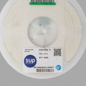 Factory Direct RR1608 0603L7R68FT 0603 1608 Resistors Chip Resistors SMD Resistors 7.68ohm 1% 1/10W Thick Film Resistor - Product Image 1