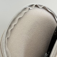 Trousse de Maquillage Dôme en Similicuir PU Gaufré, Base Structurée Anti-Rayures, Fermeture Éclair Spirale Argentée, pour Soins de la Peau, Voyage, Cadeau Promotionnel