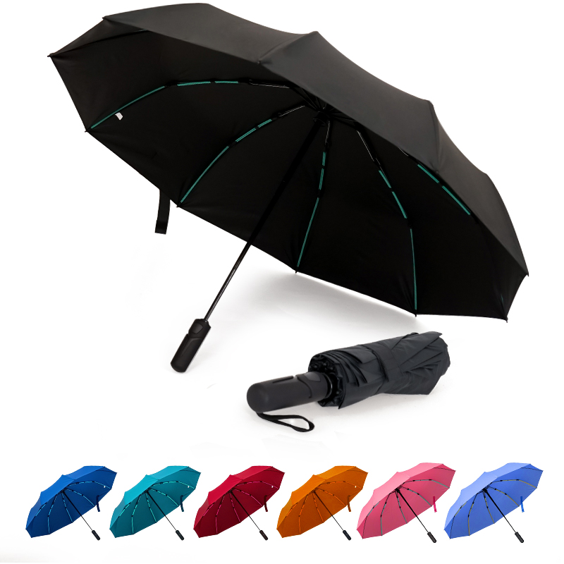 3 Fold Fishing Manual Car Sunshade 12ribs Outdoor Beach Folding Uv Protect Umbrella with Logo Printing