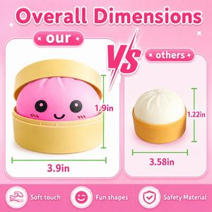 Balle anti-stress personnalisable en forme de dumpling, gadget de décompression esthétique pour bureau, souple, faite à la main, pour adultes, soulagement de l'anxiété - Product Image 2