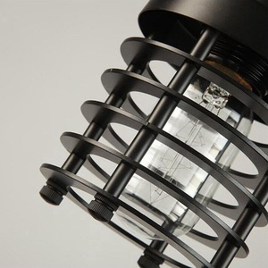 Luminaire suspendu <span class=keywords><strong>vintage</strong></span> pour intérieur, design en <span class=keywords><strong>métal</strong></span> noir, luminaire suspendu pour la décoration de la maison - Product Image 4