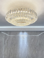 Moderne simple moyen grand hall d'hôtel chambre à coucher décoration de mariage lustre de plafond en cristal éclairage intérieur rectangulaire rond