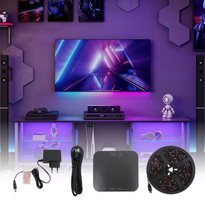 Kit Lampu Latar <span class=keywords><strong>LED</strong></span> Joystar 5m untuk TV 4K UHD 60HZ HDMI 2.0 Sync Box RGBIC IP65, Lampu <span class=keywords><strong>LED</strong></span> Ambient di Layar yang Sama untuk TV 75-85 Inci - Product Image 1