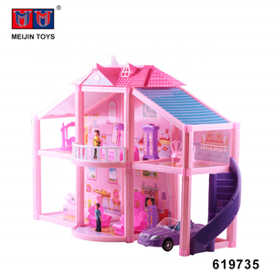 Giocare divertimento di plastica villa mobili fai da te per bambini giocattolo casa di bambola - Product Image 2