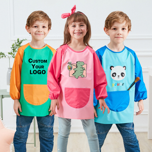 Tablier de protection imperméable à manches longues pour enfants, <span class=keywords><strong>en</strong></span> polyester, pour la <span class=keywords><strong>peinture</strong></span>, la maternelle, la salle à manger - Product Image 1