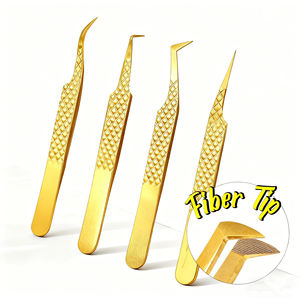 Groothandel Hoge Kwaliteit RVS Wimperpincet Gratis Aangepaste Privélabel Fiber Tip Wimperverlenging Pincetten - Product Image 2