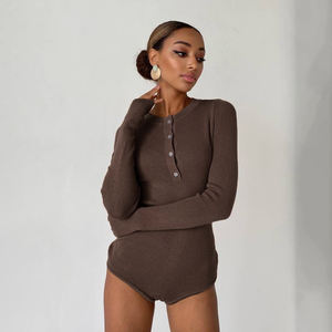 เสื้อสเวตเตอร์ไหมพรมรัดรูปผู้หญิง แขนยาว ยืดได้ กระชับรูปร่าง สีพื้น เซ็กซี่ ระบายอากาศดี ติดกระดุม คอวี ทำจากผ้าขนสัตว์/วิสโคส - Product Image 6