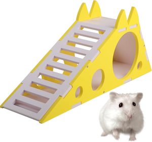 Cachette en bois pour hamster nain avec toboggan d'escalade, labyrinthe multi-chambres pour petits animaux, cabane pour hérisson, souris syrienne, <span class=keywords><strong>maison</strong></span> pour animaux de compagnie - Product Image 1