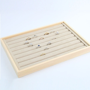 New Design Wooden Jewelry Tray Velvet Tray for Jewelry Display Storage Necklace Pendant <strong>Bangle</strong> <strong>Holder</strong> - Product Image 4