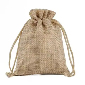 Hot Sale Natural Color Drawstring Jute Bag For Thai Rice