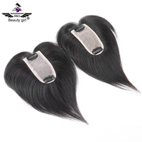 Prothèses capillaires 5x10cm en cheveux humains véritables pour femmes, à clips fins, en dentelle suisse, pour couvrir les zones clairsemées ou les cheveux blancs, 10 pouces