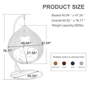 Commercio all'ingrosso su misura mobili <span class=keywords><strong>da</strong></span> esterno soggiorno uovo sedia amaca Patio <span class=keywords><strong>giardino</strong></span> <span class=keywords><strong>giardino</strong></span> Rattan sedia Leisur uovo con supporto - Product Image 3