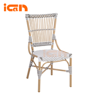 Nouveau design Chaise de salle à manger en bambou en rotin pour loisirs Chaises de jardin pour restaurant en plein air, terrasse