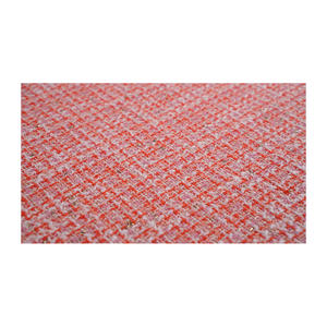 Tela Tweed de Primera Calidad Hecha en Corea, Color Rojo-Naranja, Rosa Dorado Metálico, Textura Elegante, OEM y ODM, Textil Tejido Personalizado - Product Image 2