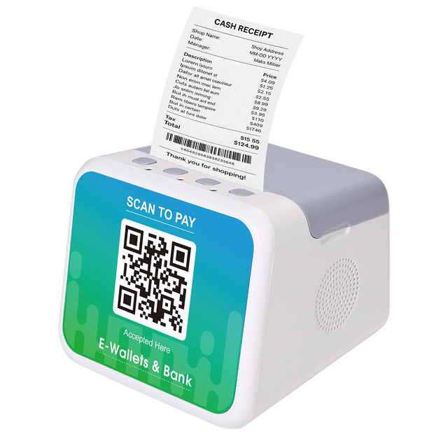 MD718 4G WIFI Payment POS System Static QR Code Cloud Speaker With Thermal Printer and Speaker New POS Payment Solutions