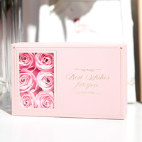 Cadeau pour la fête des mères, ensemble de bijoux tendance, boîte cadeau carrée, boîte à fleurs roses, cadeau pour la Saint-Valentin 2024