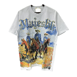Camiseta Personalizada con Estampado Gráfico de Calaveras, Sublimación, Corte Regular, 100% Algodón, Lavado Ácido, Secado Rápido, Transpirable - Product Image 1