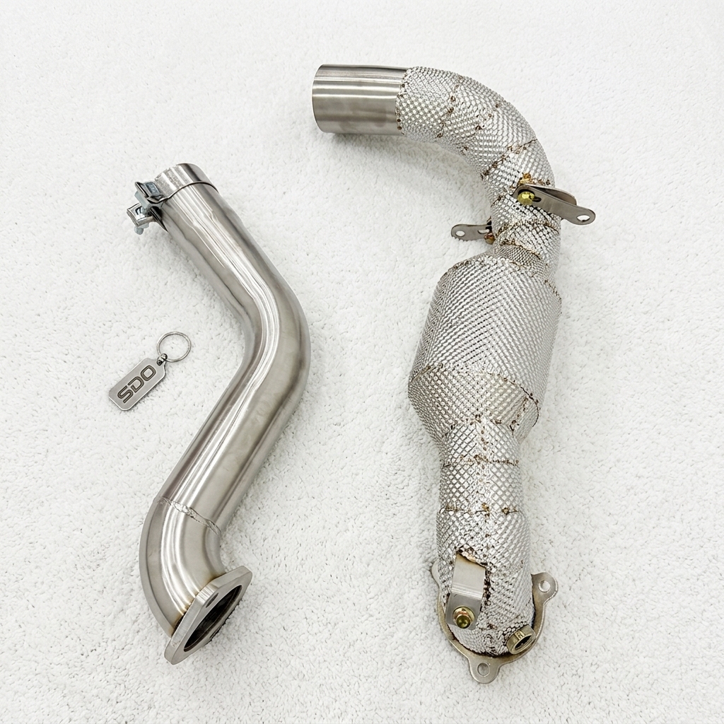 VantaFlow High Performance Stainless Steel Catted Downpipe Exhaust for Mercedes-Benz AMG GLB35 X247 2.0T 2019-2026 with Heat Shield