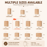 Sac de courses en papier kraft écologique pour épicerie, boulangerie, vente au détail, emballage cadeau, sac en papier brun avec impression personnalisée