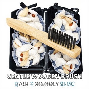 Brosse à cheveux en poils naturels Tianba avec manche en bois, respectueuse des cheveux, anti-frisottis, non jetable, pour salons de coiffure - Product Image 2