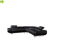 Ensemble de canapés en cuir PU de luxe personnalisé, en forme de L, 5 places, canapé d'angle, canapé sectionnel, appartement, villa, salon, meubles 962