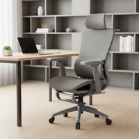Chaise de bureau moderne Youhan YHHX-918, ergonomique, avec dossier en maille, hauteur réglable, panneau supérieur en PVC, structure en fer