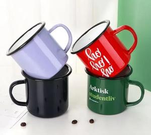 Retro Enamel <b>Coffee</b> Mugs With Logo Design For Camping Outdoor Use Stainless Steel Material Eco-Friendly Style - Product Image 4