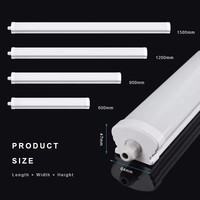 Tube LED Tri-proof avec capteur radar, étanche IP65, 18W, 36W, 40W, 54W, 60W, 600mm, 1200mm, 1500mm, pour parking