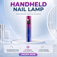 Wiederaufladbare Mini-Nagelhärtungslampe mit Digitalanzeige - Tragbare UV/LED-Lampe mit Perlmuttbeschichtung, Unterstützt Individuelles Branding
