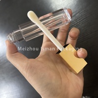 Tube de brillant à lèvres ISMAN personnalisé avec logo, 5 ml, grand applicateur, couleurs Or, Or Rose, Argent, Noir, Blanc, Rose, Contenant vide pour brillant à lèvres, Marque Privée
