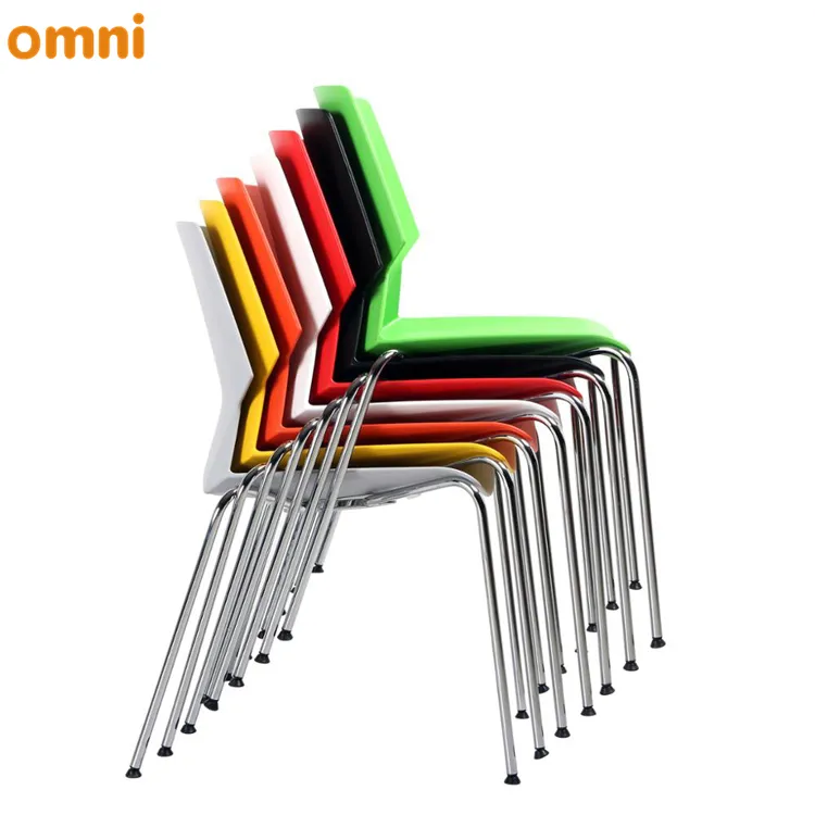 MS02-A Wholesale Modern Empilhável sem braços jantando cadeiras/sala de conferências cadeiras pp cadeira com pernas metálicas