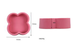 Moule en silicone pour gâteau mousse trèfle à quatre feuilles 3D, qualité alimentaire supérieure, forme de trèfle porte-bonheur avec texture ondulée, prêt à pulvériser de velours - Product Image 3