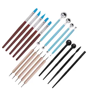 Factory Top Seller 18-Pieces Kit DIY Polymer Clay Silicone Pen Carving Knifes Pottery Clay Sculpting Tool