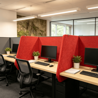 Panneau d'intimité acoustique portable pour bureau, 100% feutre PET, fibre de polyester, coins arrondis, fabrication OEM