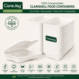 Biodegradable Bagasse Eco-Friendly Reusable Microwavable Recyclable Disposable Takeaway <b>Lunch</b> <b>Box</b> Lid BPA Free 30 oz Clamshell - Product Image 6