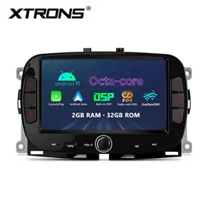 XTRONS – écran tactile 1 din android 11 stéréo de voiture 7 pouces pour fiat 500 2016 - 2020 avec jeu de voiture sans fil