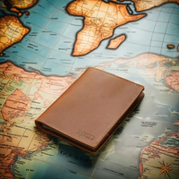 Porte-passeport personnalisé en cuir véritable, durable, moderne, promotionnel, avec monogramme gravé, portefeuille de voyage