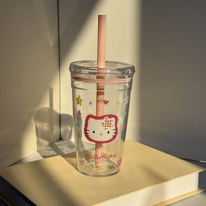 Taza de pajita de plástico de 450mL, taza de café Boba de diseño impreso minimalista, vasos reutilizables para uso diario - Product Image 5