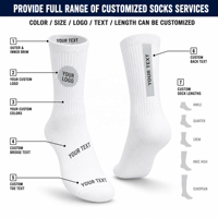 Chaussettes en tricot rayées personnalisées avec logo pour jeunes, hommes et femmes, douces, côtelées, respirantes, décontractées, sportives, imprimées, brodées, unisexes pour tous les jours