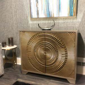 Buffet <span class=keywords><strong>2</strong></span> <span class=keywords><strong>portes</strong></span> en or style design pour cuisine salle à manger salon chambre à coucher hôtel ferme salle de bain utilisation bois - Product Image 2