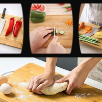 Verdikte bamboe snijplank, dubbelzijdige bamboe anti-schimmel snijplank, keuken snijplank voor fruit en groenten