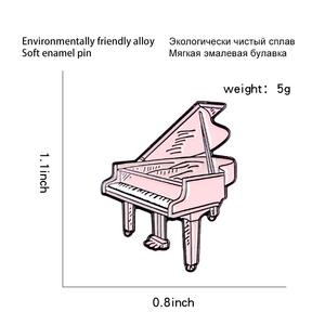 Rosa Klavier Emaille Pin Sound der Musik Broschen für Weihnachten National feiertag Cartoon Klavier Geschenk für Kinder Metall Anstecknadel Abzeichen - Product Image 6