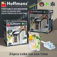 Hoffmans HM-9816 Pembuat Es Portabel Komersial 2.6L Pembuat Es Batu Persegi Cepat dan Jernih 160W Mesin Meja Stainless Steel