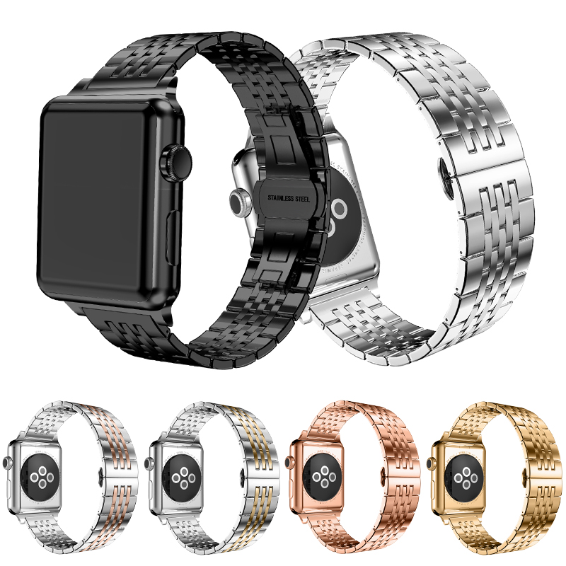 For Watch Seven Beads Stainless Steel Charm Strap with Pin Buckle for 38-45mm Sizes New Arrival Cross Border